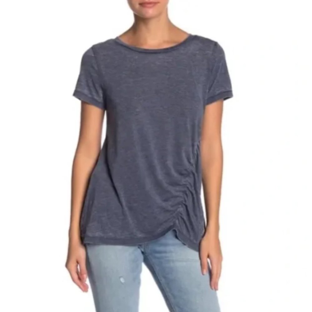 SUSINA - Ruched Burnout T-Shirt - XL
